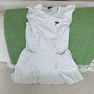 White Ruffle Sleeve Girls' Dress